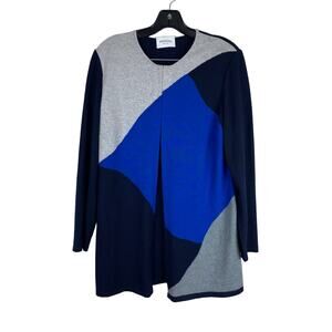 Stizzoli Made in Italy Lana Wool Colorblock Cardigan Size 46 (US 12) EUC